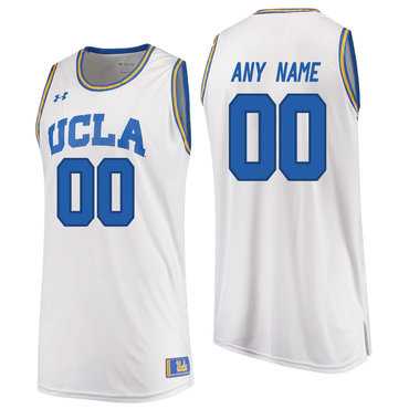 Men%27s UCLA Bruins White Customized College Basketball Jersey