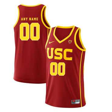 Men%27s USC Trojans Customized Red College Basketball Jersey