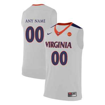 Men%27s Virginia Cavaliers White Customized College Basketball Jersey