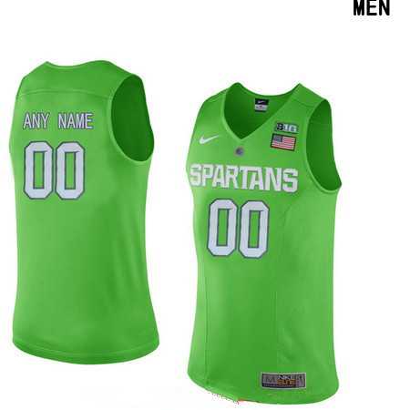 Women%27s Michigan State Spartans Custom Nike Apple Green College Basketball Jersey