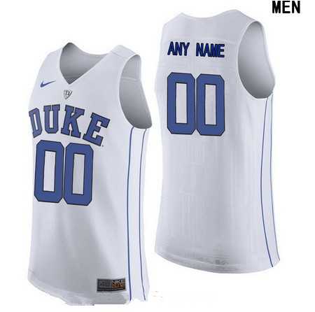 Youth Duke Blue Devils Custom Nike Performance Elite White College Basketball Jersey-0