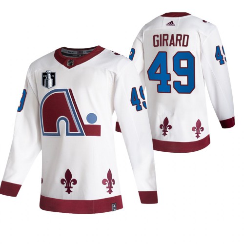 Colorado Colorado Avalanche #49 Samuel Girard White Men’s Adidas 2022 Stanley Cup Final Patch Reverse Retro Alternate NHL Jersey Men’s