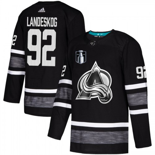 Adidas Colorado Avalanche #92 Gabriel Landeskog Black Authentic 2022 Stanley Cup Final Patch All-Star Stitched NHL Jersey Men’s