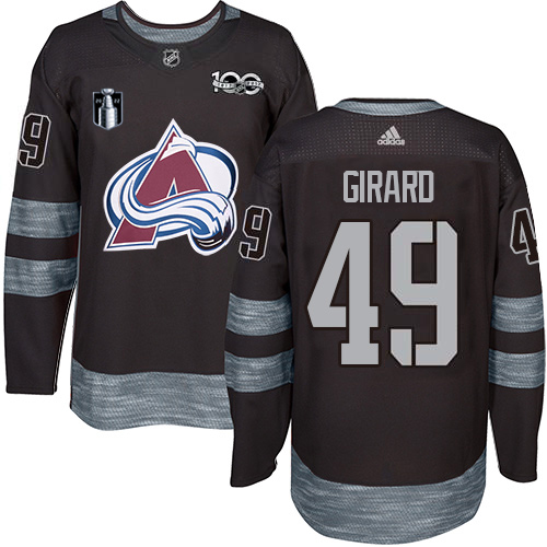 Adidas Colorado Avalanche #49 Samuel Girard Black 2022 Stanley Cup Final Patch 100th Anniversary Stitched NHL Jersey Men’s