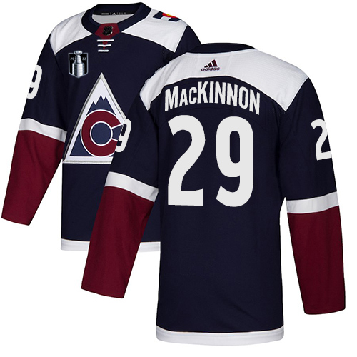 Adidas Colorado Avalanche #29 Nathan MacKinnon Navy 2022 Stanley Cup Final Patch Alternate Authentic Stitched NHL Jersey Men’s