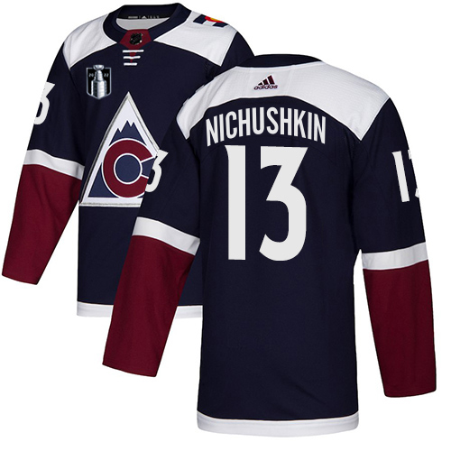 Adidas Colorado Avalanche #13 Valeri Nichushkin Navy 2022 Stanley Cup Final Patch Alternate Authentic Stitched NHL Jersey Men’s