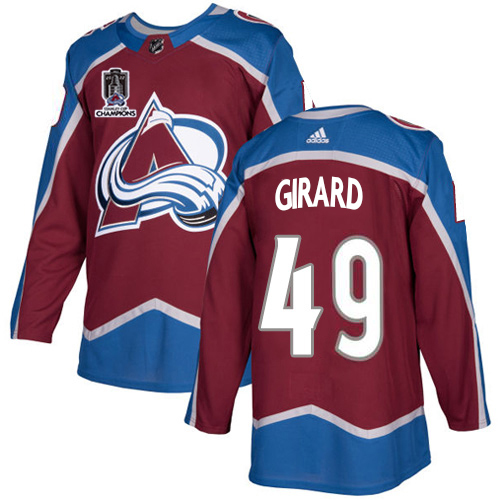 Adidas Colorado Avalanche #49 Samuel Girard Burgundy 2022 Stanley Cup Champions Burgundy Home Authentic Stitched NHL Jersey Men’s