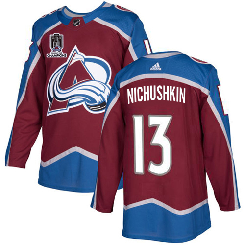Adidas Colorado Avalanche #13 Valeri Nichushkin Burgundy 2022 Stanley Cup Champions Burgundy Home Authentic Stitched NHL Jersey Men’s