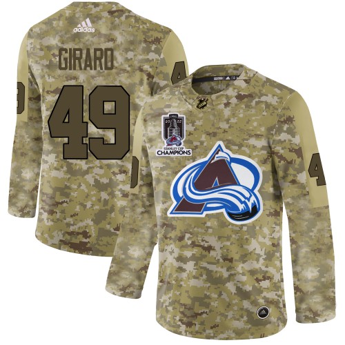 Adidas Colorado Avalanche #49 Samuel Girard Camo 2022 Stanley Cup Champions Authentic Stitched NHL Jersey Men’s