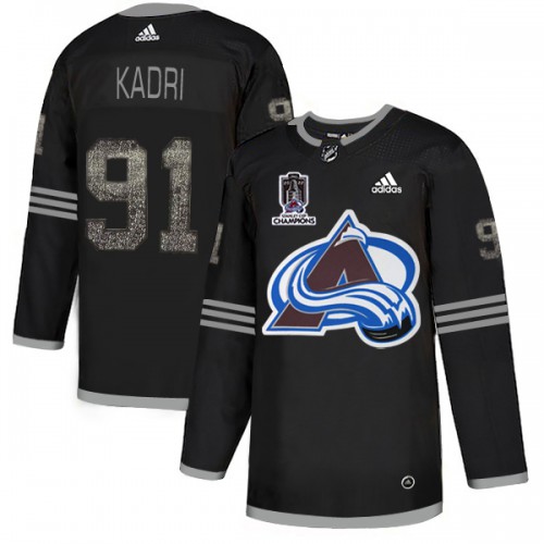 Adidas Colorado Avalanche #91 Nazem Kadri Black 2022 Stanley Cup Champions Authentic Classic Stitched NHL Jersey Men’s