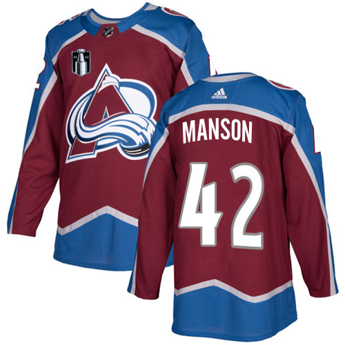 Adidas Colorado Avalanche #42 Josh Manson Burgundy 2022 Stanley Cup Final Patch Home Authentic Stitched NHL Jersey Men’s