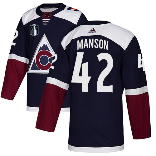 Adidas Colorado Avalanche #42 Josh Manson Navy 2022 Stanley Cup Final Patch Alternate Authentic Stitched NHL Jersey Men’s