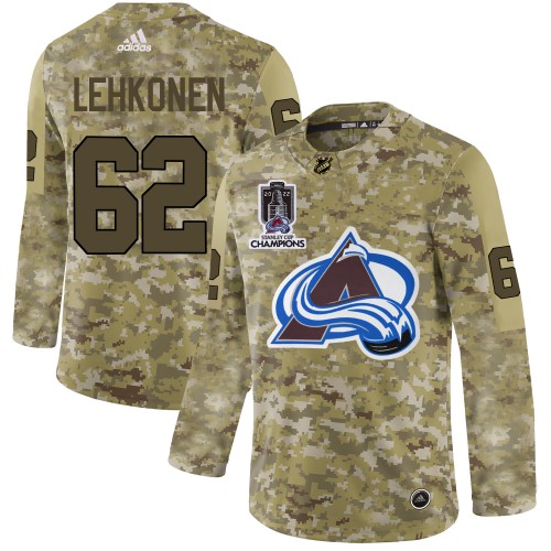 Adidas Colorado Avalanche #62 Artturi Lehkonen Camo 2022 Stanley Cup Champions Authentic Stitched NHL Jersey Men’s