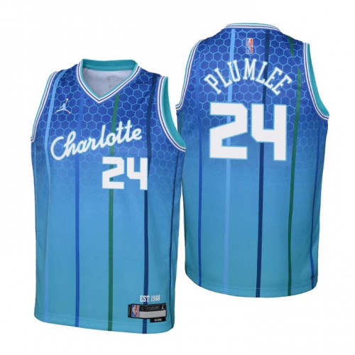 Charlotte Charlotte Hornets #24 Mason Plumlee Youth Nike Blue 2021/22 Swingman Jersey – City Edition Youth-0