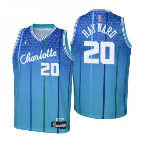 Charlotte Charlotte Hornets #20 Gordon Hayward Youth Nike Blue 2021/22 Swingman Jersey – City Edition Youth-0