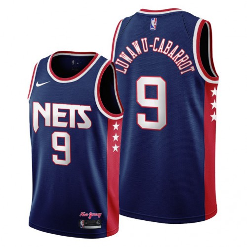 Brooklyn Brooklyn Nets #9 Timothe Luwawu-Cabarrot Men’s 2021-22 City Edition Throwback 90s Wordmark Navy NBA Jersey Men’s
