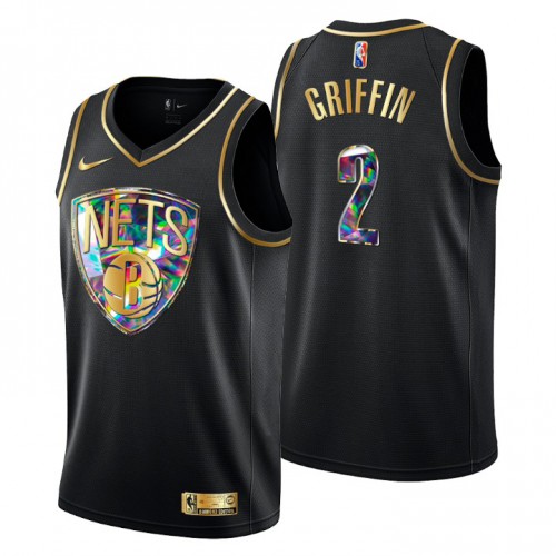 Brooklyn Brooklyn Nets #2 Blake Griffin Men’s Golden Edition Diamond Logo 2021/22 Swingman Jersey – Black Men’s