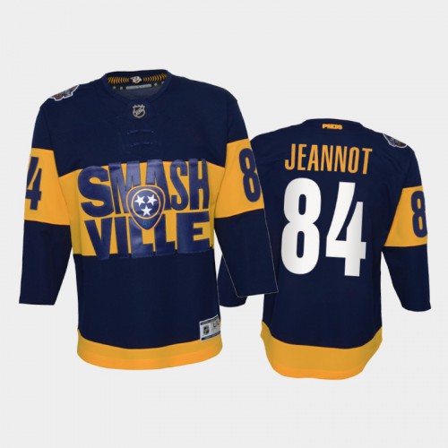 Adidas Nashville Predators #84 Tanner Jeannot Youth 2022 Stadium Series Game NHL Jersey – Navy Youth-0