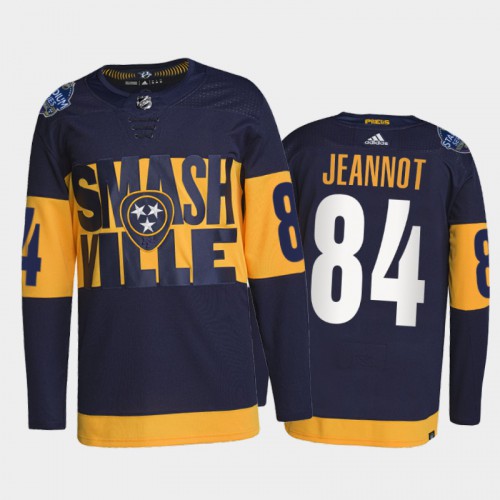 Adidas Nashville Predators #84 Tanner Jeannot Men’s 2022 Stadium Series Authentic NHL Jersey – Navy Men’s
