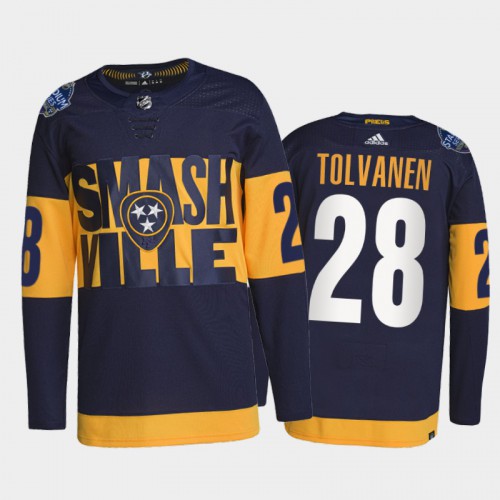 Adidas Nashville Predators #28 Eeli Tolvanen Men’s 2022 Stadium Series Authentic NHL Jersey – Navy Men’s