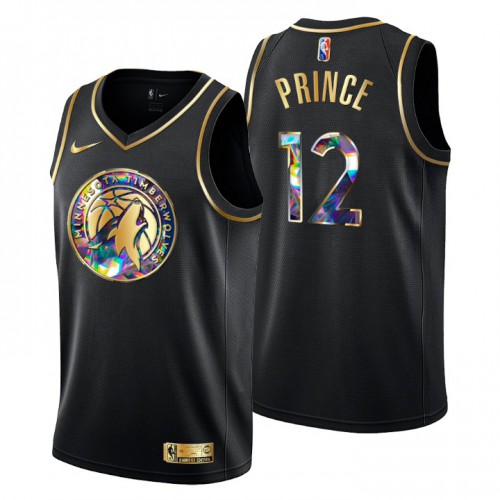 Minnesota Minnesota Timberwolves #12 Taurean Prince Men’s Golden Edition Diamond Logo 2021/22 Swingman Jersey – Black Men’s