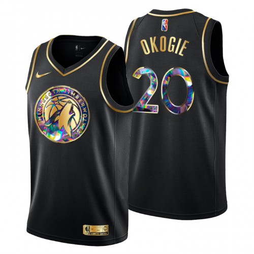 Minnesota Minnesota Timberwolves #20 Josh Okogie Men’s Golden Edition Diamond Logo 2021/22 Swingman Jersey – Black Men’s