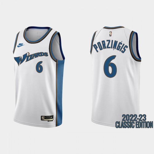 Washington Washington Wizards #6 Kristaps Porzingis White Men’s Nike NBA 2022-23 Classic Edition Jersey Men’s