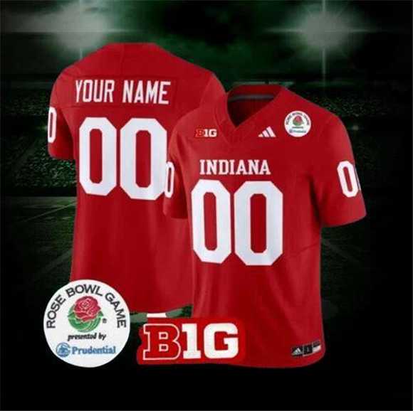 Men's Indiana Hoosiers Active Player Custom 2025 F.U.S.E. Rose Bowl Red Stitched Jersey-0