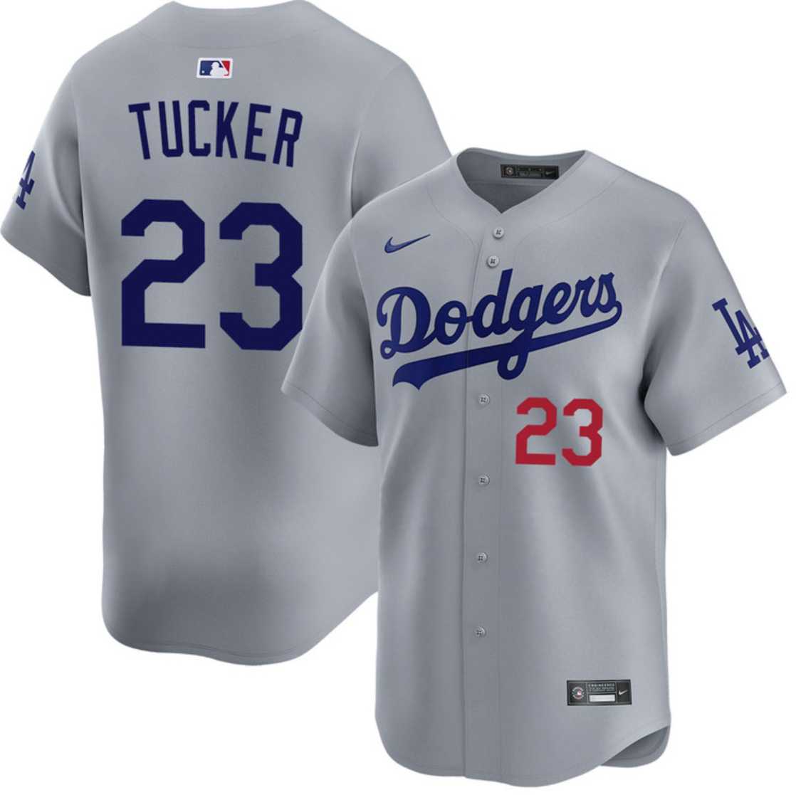 Men%27s Los Angeles Dodgers #23 Kyle Tucker Gray 2026 Limited Stitched Jersey Dzhi