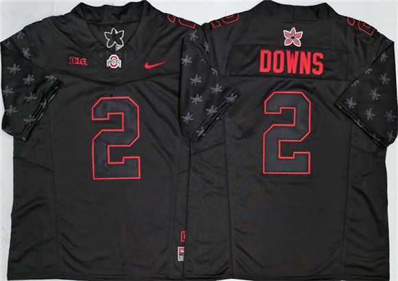 Men's Ohio State Buckeyes #2 Caleb Downs Black 2025 F.U.S.E. Limited Stitched Jersey-0