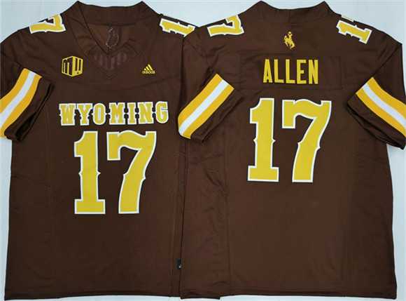 Men%27s Wyoming Cowboys #17 Josh Allen Brown 2026 F.U.S.E. Stitched College Jersey