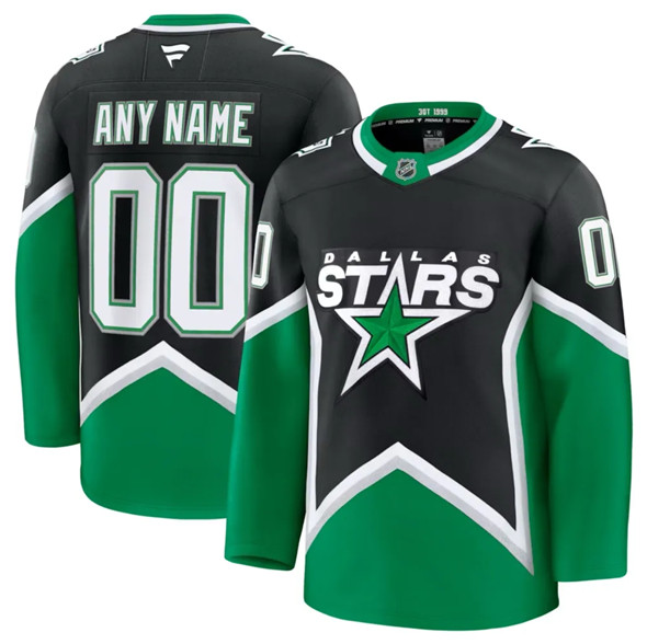 Men's Dallas Stars Active Player Custom Black 2025-26 Alternate Stitched Hockey Jersey-0