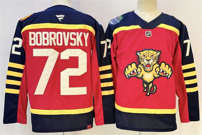 Men%27s Florida Panthers #72 Sergei Bobrovsky Red 2026-2026 Winter Classic Stitched Hockey Jersey