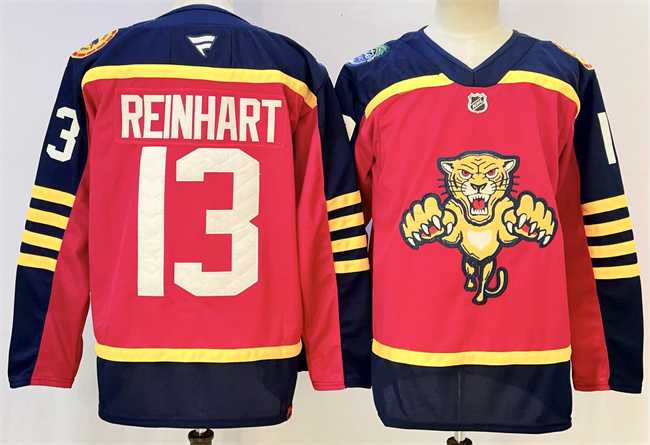 Men%27s Florida Panthers #13 Sam Reinhart Red 2026-2026 Winter Classic Stitched Hockey Jersey