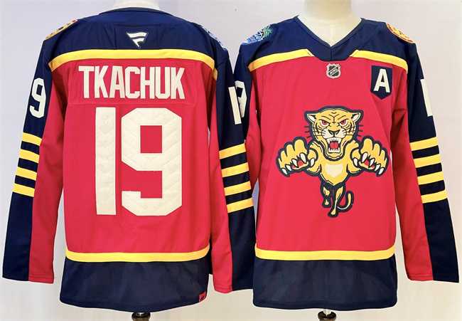 Men%27s Florida Panthers #19 Matthew Tkachuk Red 2026-2026 With A Patch Winter Classic Stitched Hockey Jersey