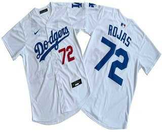 Men's Los Angeles Dodgers #72 Miguel Rojas White Limited Stitched Jersey-0