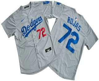Men%27s Los Angeles Dodgers #72 Miguel Rojas Grey Limited Stitched Jersey
