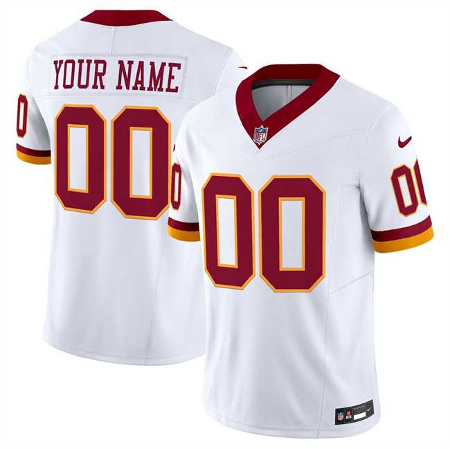 Men%27s Washington Commanders Active Player Custom White 2025 F.U.S.E. Throwback Vapor Limited Football Stitched Jersey