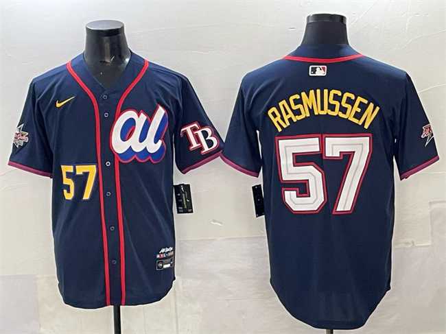 Men%27s American League #57 Drew Rasmussen Navy 2025 All-Star Edition Limited Stitched Jersey