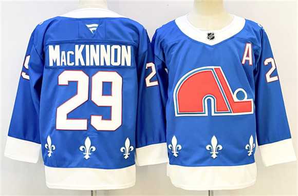 Men%27s Colorado Avalanche #29 Nathan MacKinnon Blue 2025-26 With A Patch Alternate Stitched Jersey