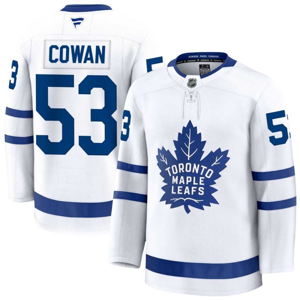 Men%27s Toronto Maple Leafs #53 Easton Cowan White Authentic Jersey Dzhi