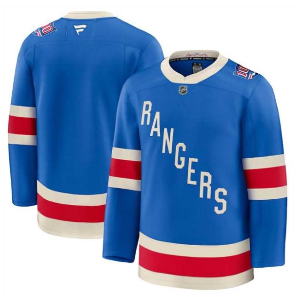 Men%27s New York Rangers Active Player Custom Blue Centennial Stitched Hockey Jersey