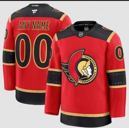 Men%27s Ottawa Senators Custom Red Alternate Stitched Hockey Jersey