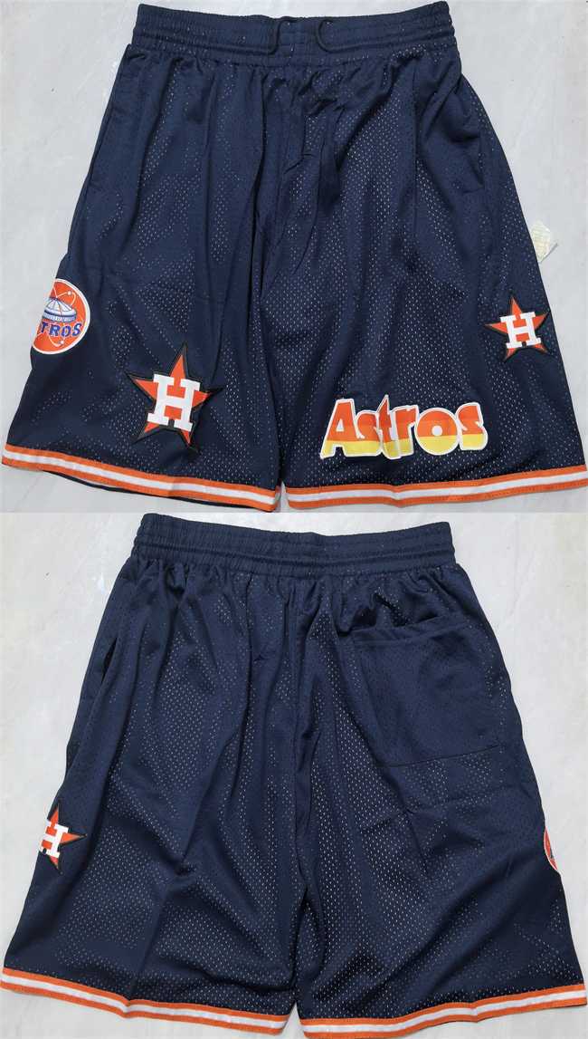 Men's Houston Astros Navy Shorts(Run Small)-0