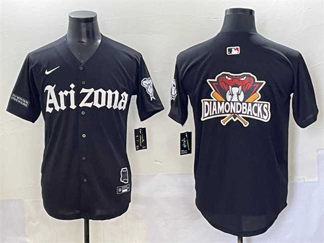 Men%27s Arizona Diamondbacks Team Big Logo Black %27Gothic Desert Fang Edition%27 Vapor Premier Limited Stitched Baseball Jersey