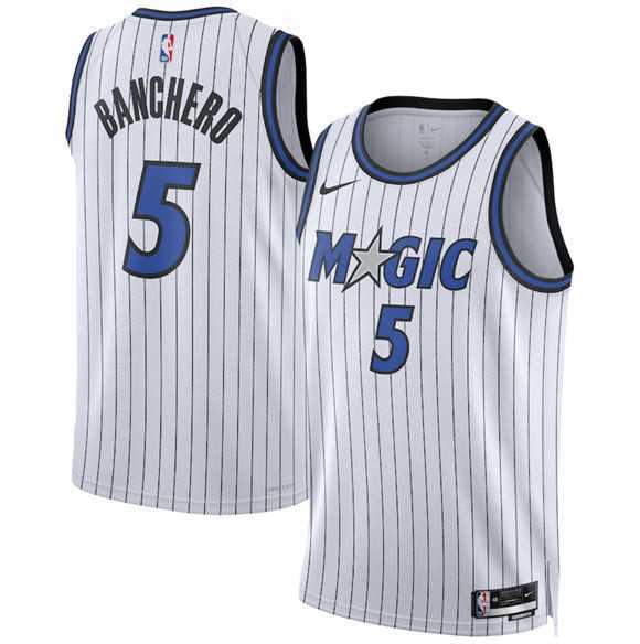 Men%27s Orlando Magic #5 Paolo Banchero White 2025 Association Edition Stitched Jersey Dzhi
