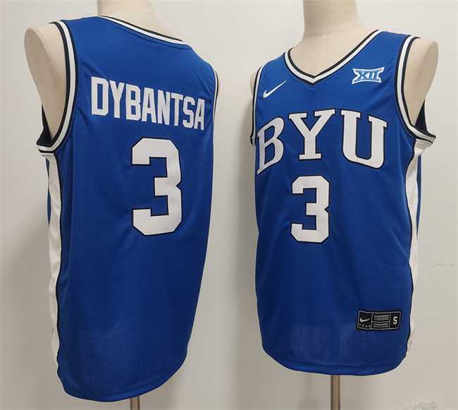 Men's Duke Blue Devils #3 AJ Dybantsa Blue Stitched Basketball Jersey-0