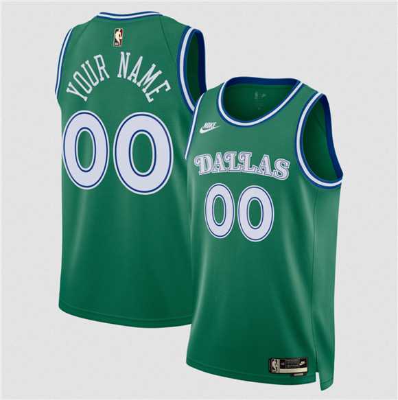 Men%27s Dallas Mavericks Active Player Custom Green 2025 Classic Edition Stitched Basketball Jersey
