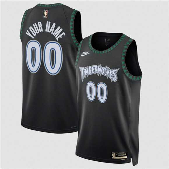 Men%27s Minnesota Timberwolves Active Player Custom Black 2025 Classic Edition Stitched Jersey