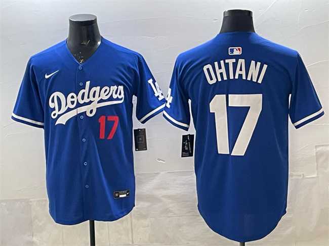 Men%27s Los Angeles Dodgers #17 Shohei Ohtani Royal Limited Stitched Jersey